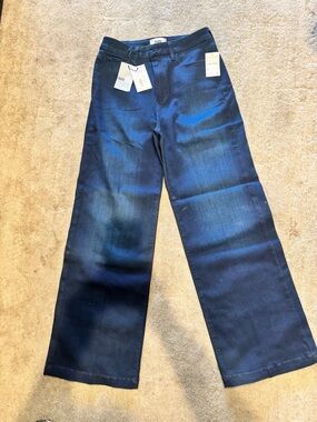 PAIGE Genessee Indigo High-Rise Wide Leg Jeans